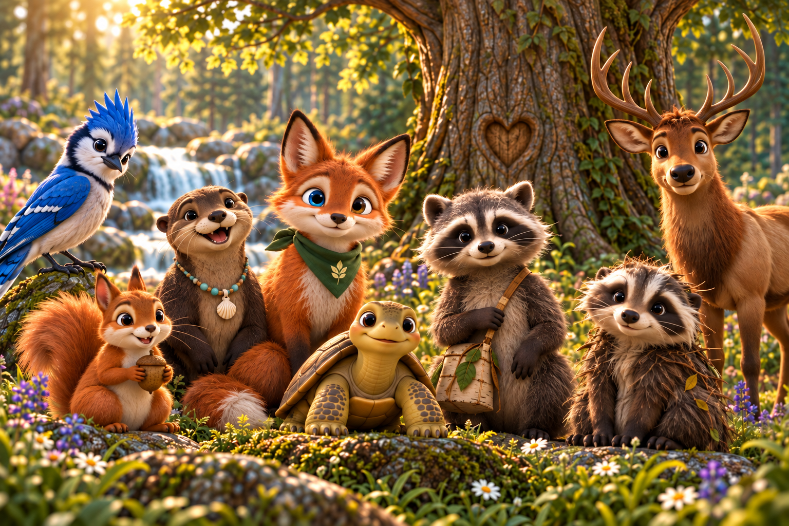 The Forest Friends together in Riverwoods Forest