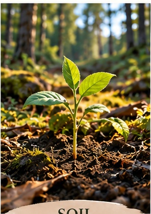 Rich forest soil supporting roots
